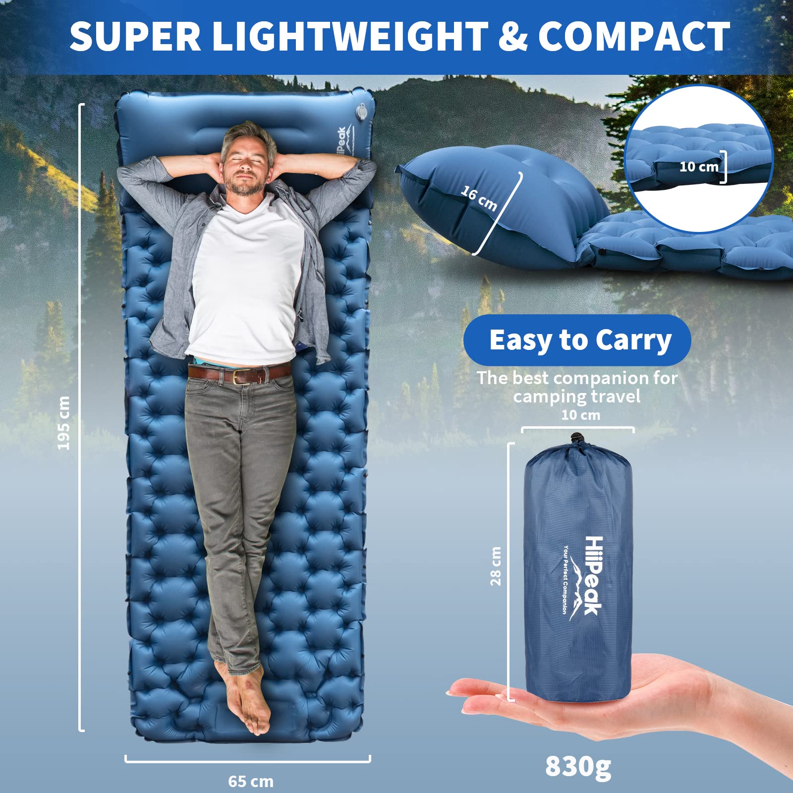 Sleeping Pad for Camping- Ultralight Inflatable Sleeping Mat with